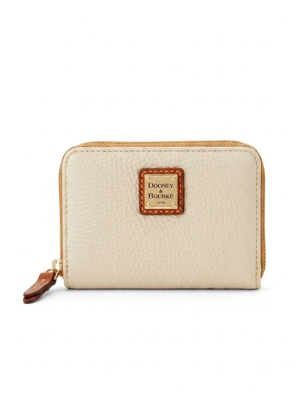 Dooney & Bourke  Pebbled Leather Zip-Around Wallet In Bone